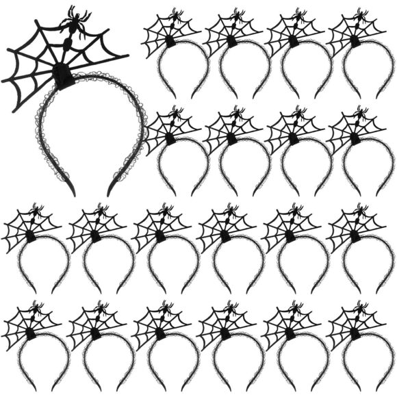 2904 24 Pcs Halloween Spider Headband Spider Web Headband Bulk Halloween main image 7